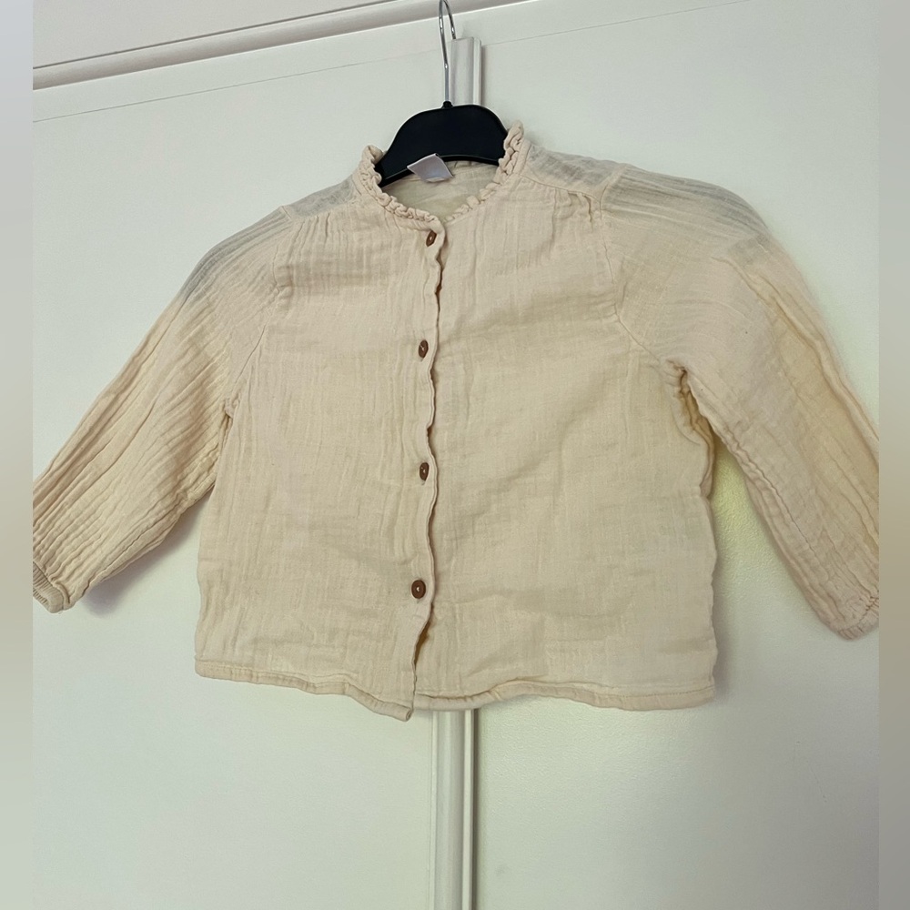 Petit Bateau Cream Button-Down Blouse - Picture 2 of 8